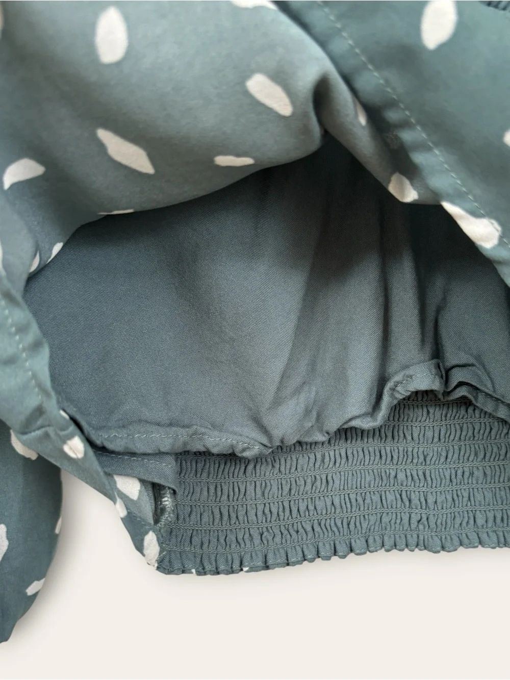 Abercrombie & Fitch Teal V-Neck Dot Print Blouse